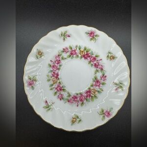 Lefton Vintage June Rose Hand Painted Porcelain Saucer #2320 Circa 1949-1964 Tea